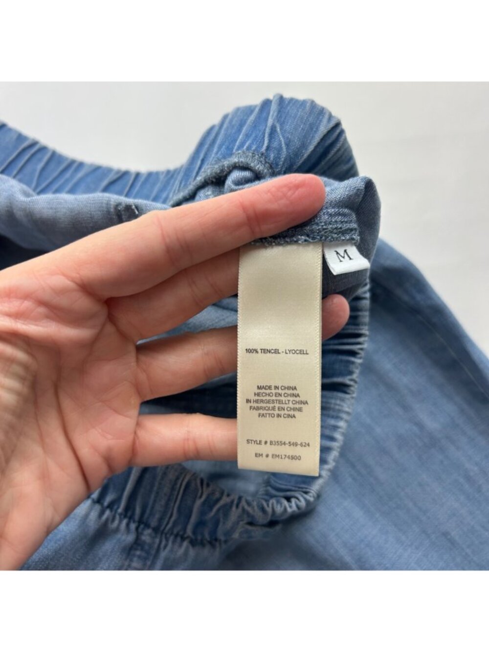 Bella Dahl Blue Chambray Wide Leg Pants M - Picture 4 of 6